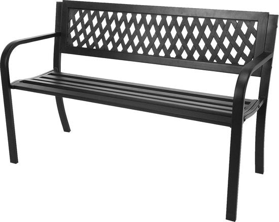 Relaxwonen - Pro Gartenbank - 119x50x75 cm - Stahl - Schwarz