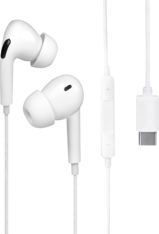 Nuvance - Ohrhörer mit Kabel - USB-C-Anschluss - Ohrhörer mit Kabel - In-Ear-Kopfhörer mit Kabel und Mikrofon - Geeignet für Samsung - Weiß