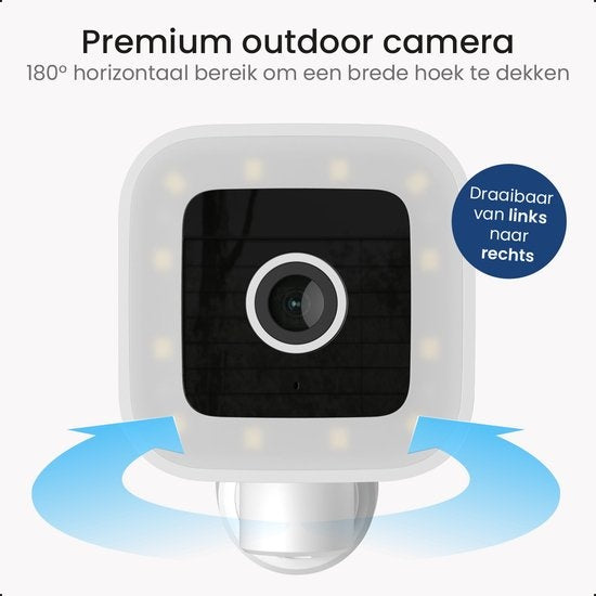 Gologi - Premium Sicherheitskamera - mit Nachtsicht - Überwachungskamera - 4MP - IP Kamera - Ton- und Bewegungserkennung - Mit Kabel - Mit Wifi und App - Weiß