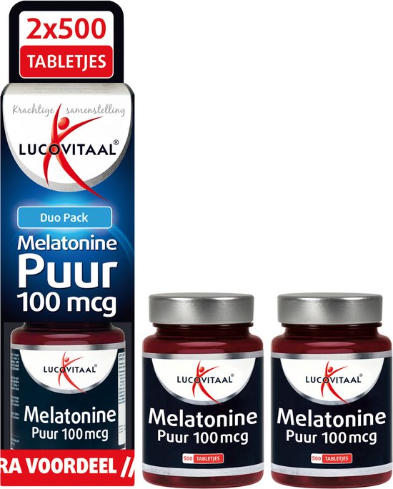 Lucovitaal Melatonin Pur 100 mcg Nahrungsergänzungsmittel – 2 x 500 Tabletten