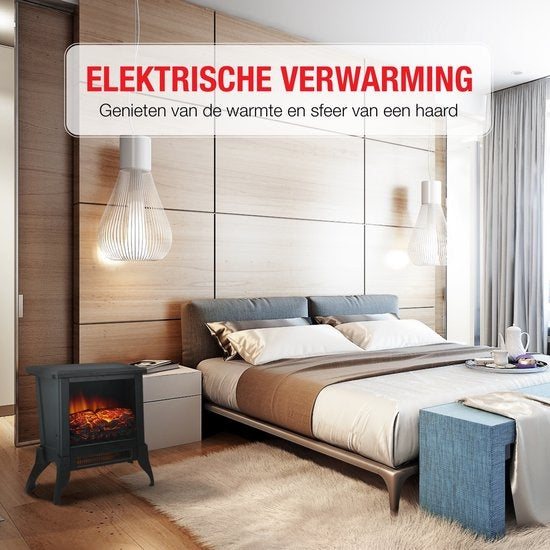 Classic Fire Electric Atmosphere Fireplace Verona - Freistehender Elektroofen - Flammeneffekt - 1800-2000 Watt - Schwarz