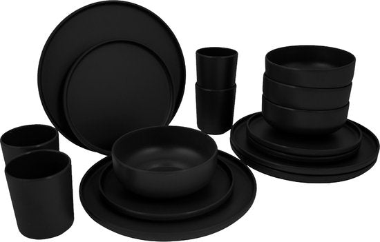 Bo-Camp – Industrial – Geschirr – Patom – 16-teilig – Anthrazit