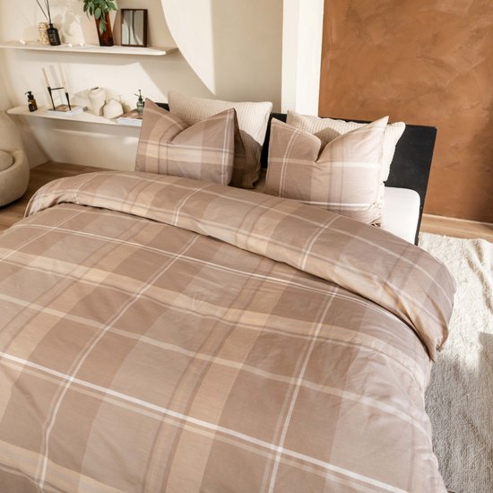 Kayori Mondo Bettbezug aus Tencel – 140 × 200–220 + 1 Kissenbezug – Einzelbett – Weich & kühlend – Sand