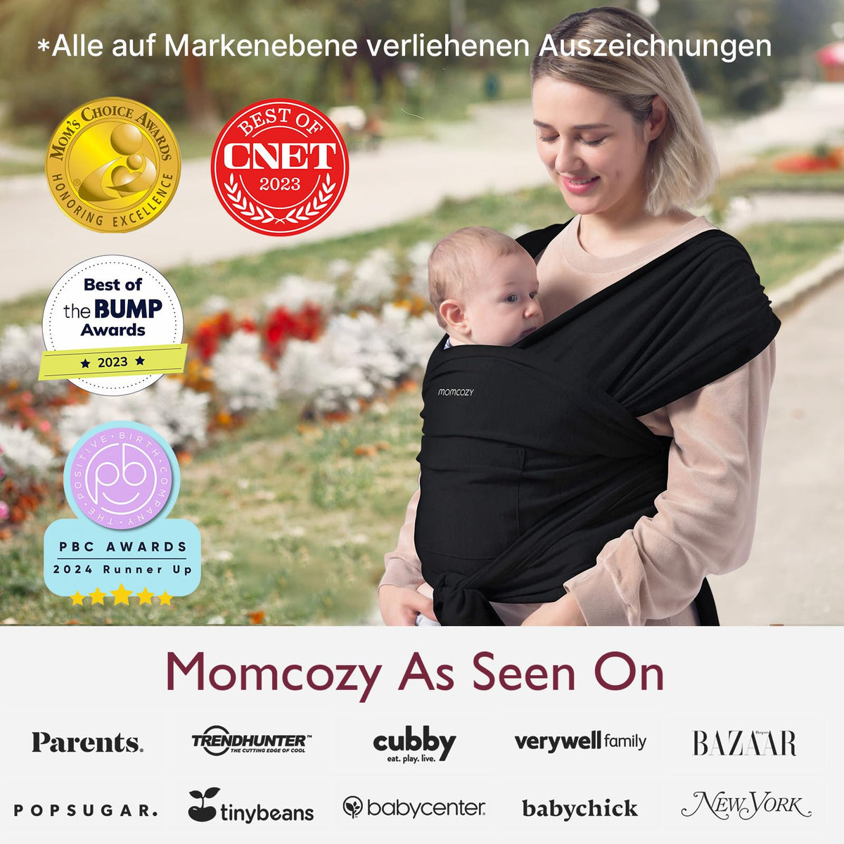 Momcozy BJ001 Babytragetuch – schwarz