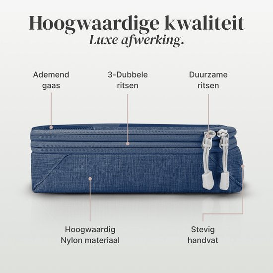 Skycases Travel Essentials Packing Cubes - 6-teiliges Set - Luxus-Kompressions-Organizer aus hochwertigem Nylon - platzsparend und langlebig - ideal für Reisen - Dunkelblau