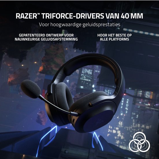 Razer Barracuda X (2022) – Kabelloses Gaming-Headset – PC/PlayStation/Switch/Android – Schwarz