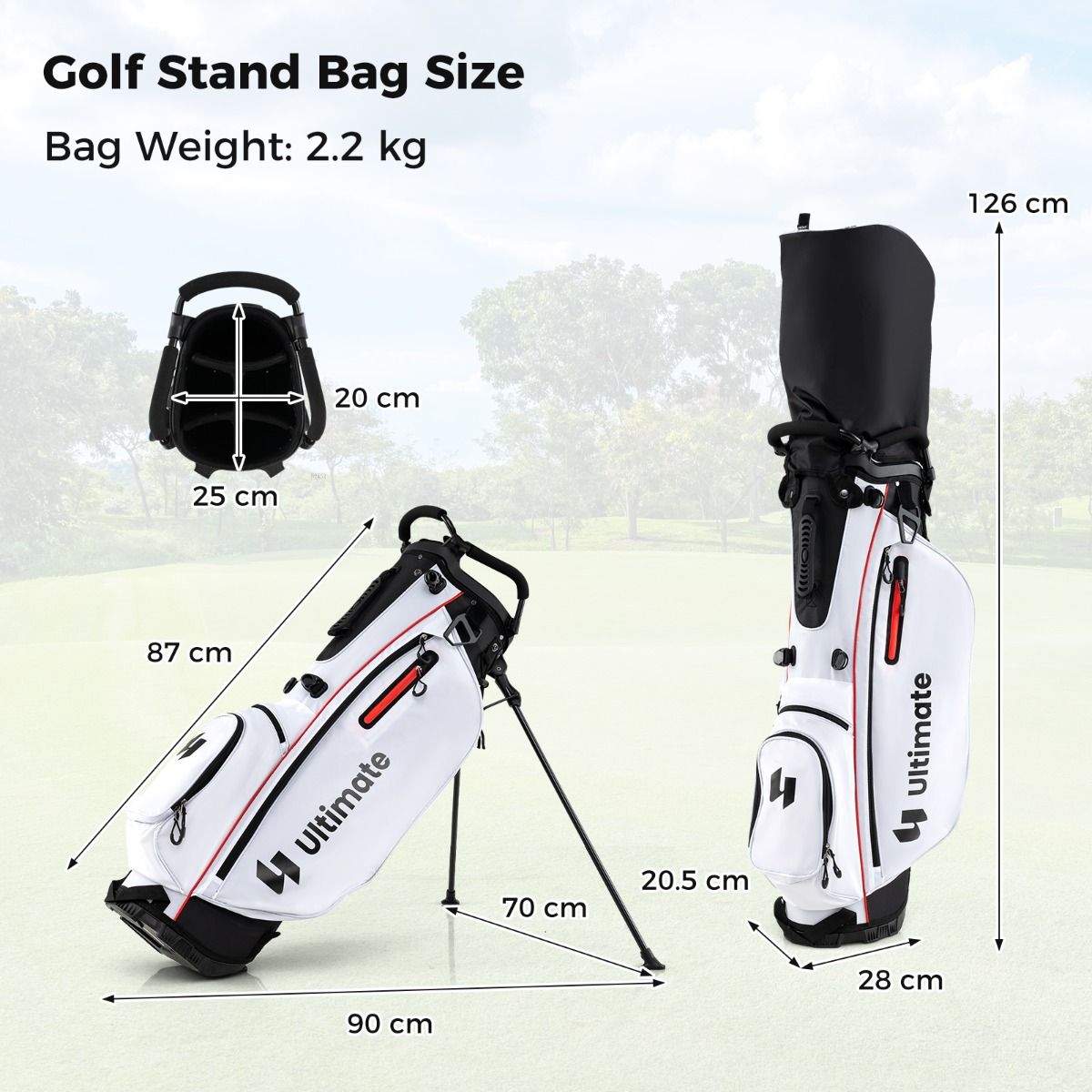 Coast Portable Ladies Golf Set 15-teilig - Rechtshänder - Rot - Tasche 87 cm, Regenhülle 126 cm