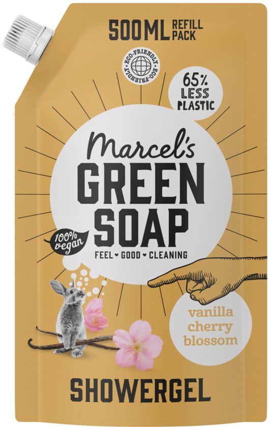 Marcel's Green Soap Duschgel-Nachfüllpackung – Vanille & Kirschblüte – 500 ml