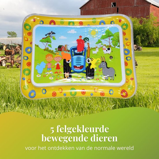 Tenify Wasser Spielmatte - Wasser Matte - Spielmatte - Aufblasbar - Tummy Time - Baby Spielzeug 0 Jahr - Baby Geschenk - Gelb