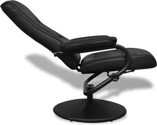 vidaXL – TV-Sessel – mit – Fußhocker – Kunstleder – schwarz