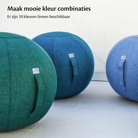 Sitzballüberzug 65cm - Für EL Life Sitzbälle - Leinen Grün-Blau