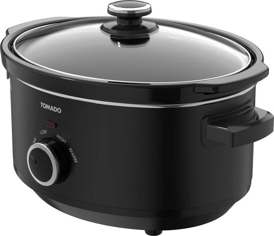 Tomado TSC3501B - Slowcooker - 3,5 Liter - Keramik-Innenbehälter - 3 Heizstufen - Warmhaltefunktion - PFAS-frei - Schwarz