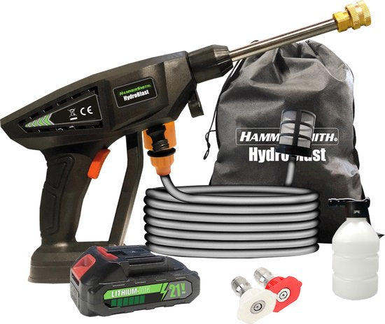 Hammersmith HydroBlast 2-in-1-Autowaschpistole – Kabellos - Mit wiederaufladbarem Akku - Für die Garten-, Fahrzeug- und Außenreinigung