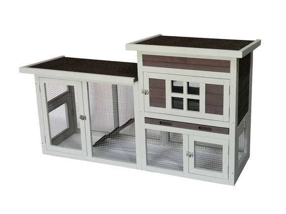 Manor  Kaninchenstall – Außenstall für (Zwerg-)Kaninchen – 147 x 50 x 80 cm – Kiefernholz