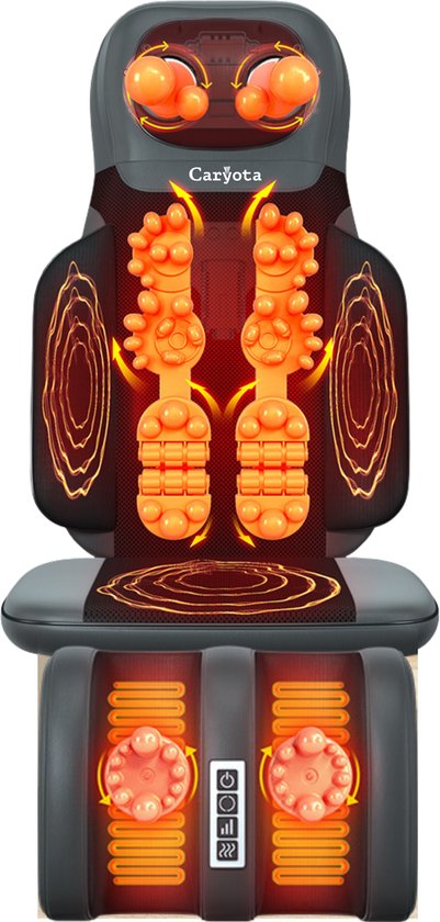 Caryota Shiatsu-Massagesessel – Massagegerät – Massagekissen mit Infrarotwärme – 2-teilig – Beine