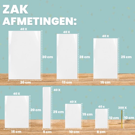 Feestio Partytüten Mix Set - 300 Stück - Bonbontüten - Leckerli-Tüten Kinderparty - Cellophantüten Transparent - Geschenktüten - Bonbontüte