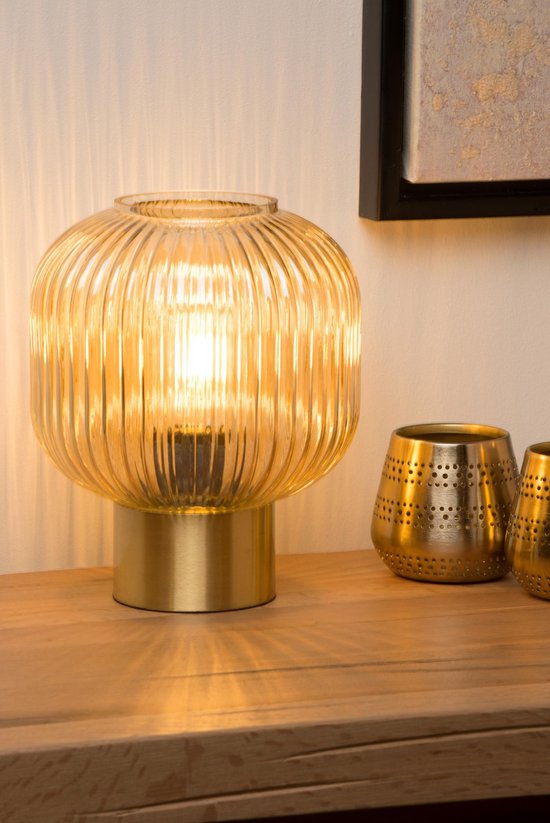 Lucide MALOTO – Tischlampe – Ø 20 cm – 1xE27 – Bernstein