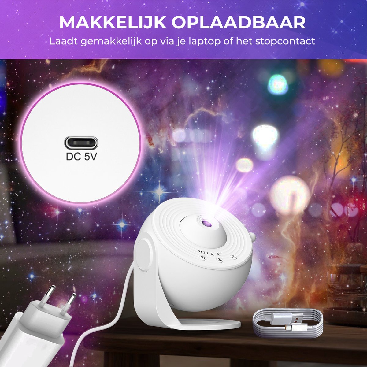 MostEssential Premium 12-in-1-Projektorlampe - 3000 lm - USB - Weiße Ausführung