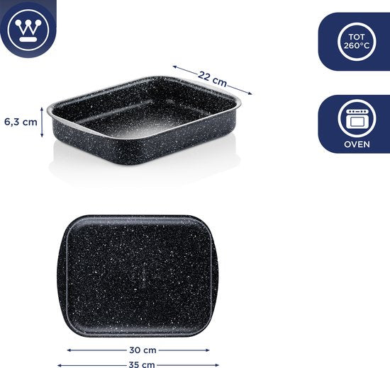 Westinghouse Backofen-Backblech - Ø 30 cm - Schwarzer Marmor - Spülmaschinenfest