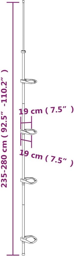 vidaXL – Duschregal – 4-stöckig – teleskopierbar – Eckmodell – Aluminium – silber