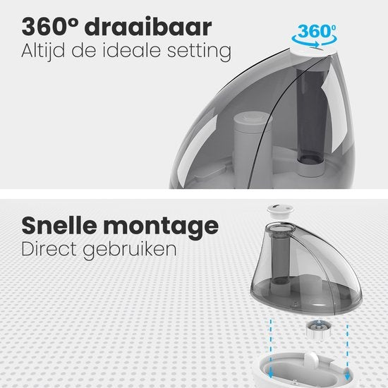 Auronic - Luftbefeuchter - Geeignet für Baby-/Schlafzimmer - inkl. Wasserfilter - Weiß