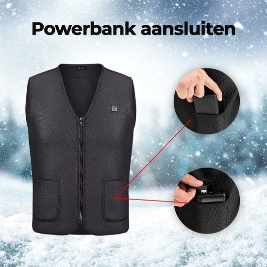 Beheizter Bodywarmer - Elektrisch beheizt - USB wiederaufladbar - 3 Stufen - Größe L - Frauen / Männer