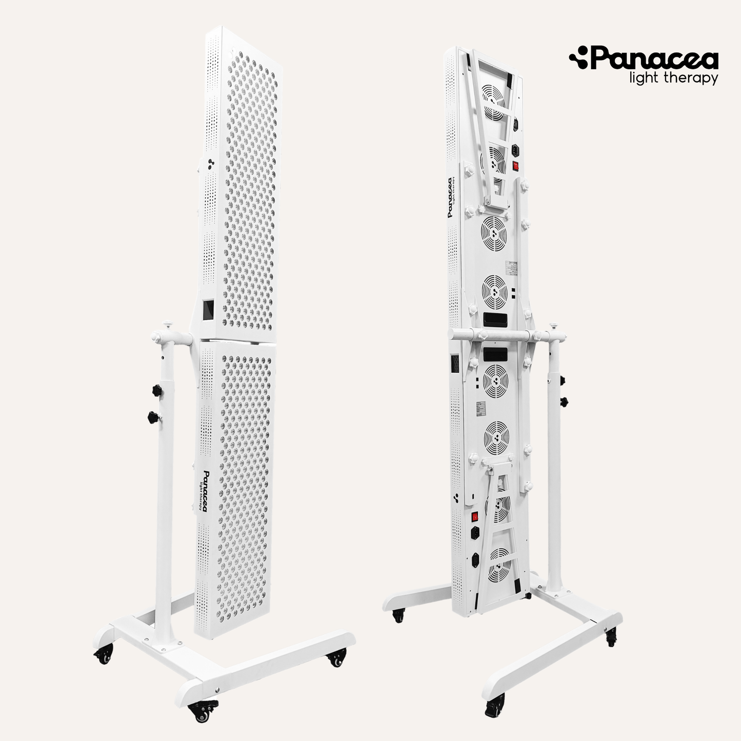 Panacea Light Therapy Mobile Panel Stand - Verstellbare Höhe bis zu 160 cm - Max. 20 kg - Metall - Weiß
