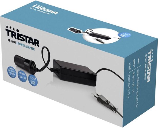 Tristar KB-7985 - Wechselrichter 12V Anschluss - 100V bis 240V - 1,75M Kabel - Geeignet für z.B. Kühlboxen