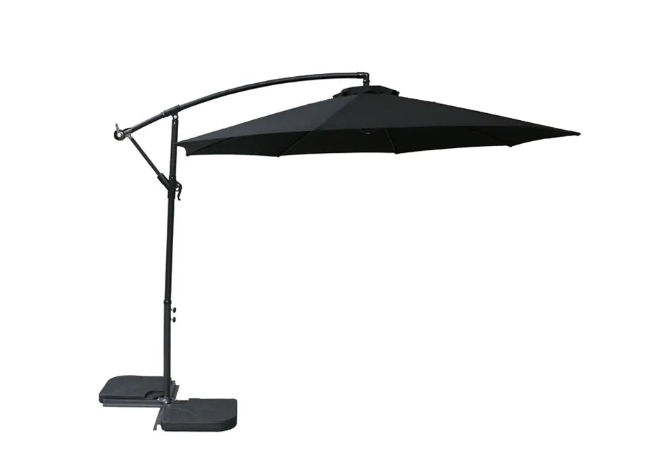 Hortensus Stylish Hanging Parasol 270 cm in Schwarz - Luxuriöser schwebender Sonnenschirm für Tisch oder Lounge Set