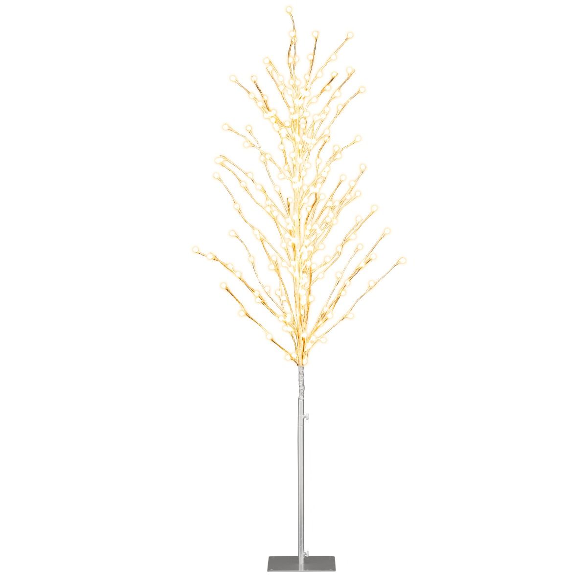 Coast LED-Lichtbaum Birkenbaum - 155 cm - Warmweiß - Metallständer - Für Innen & Außen - Silber