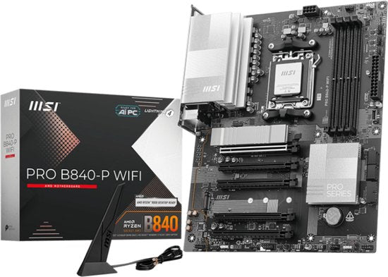 MSI PRO B840-P WIFI – ATX-Mainboard – Sockel AM5 – AMD B840 – DDR5 – Realtek 7.1 – Wi-Fi 7 – 2,5 Gb LAN