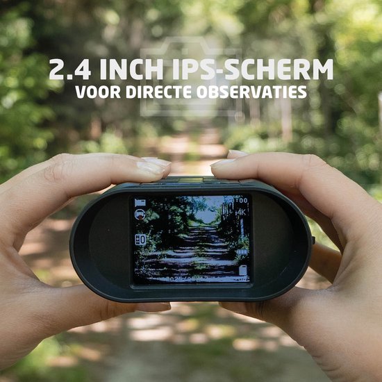BREND Digitales Fernglas - 300 Meter Nachtsicht - 4K - 40 Megapixel - IPS-Bildschirm - 10x Zoom - Taschenlampe - Inklusive SD-Karte - Schwarz