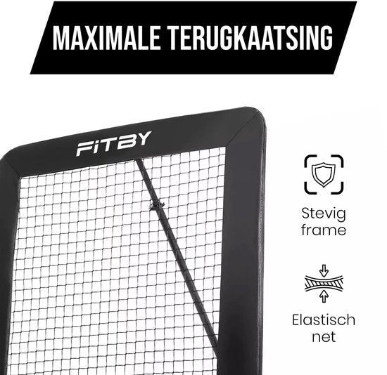 Fitby Fußballtrampolin - Trampolin - Trampolinwippe - Kickback - 100x100CM - Schwarz