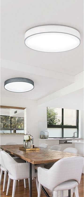 TRIO LUGANO - Deckenleuchte - Grau - inkl. 1x SMD 42 W - Fernbedienung - integrierter Dimmer - stufenlos einstellbare Lichtfarbe - Nachtlicht - Deckenmontage - nicht für externen Dimmer geeignet - Memory-Funktion