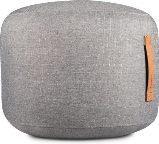Coninx Fußhocker Rund - Fußhocker - Wolle - Ledergriff - 50 x 44CM - Grau