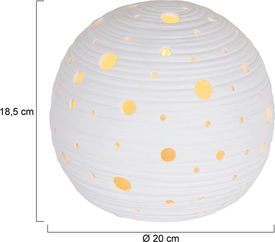 Anne Lighting Tischlampe Jazz – weiß – Keramik – 20 cm – E14-Fassung – 3110W