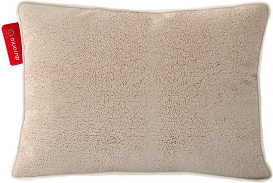 Auronic Wärmekissen - Sherpa Fleece - 45x60 - Kabellos - Wiederaufladbar - Elektrisches Kissen - Infrarot - Beige