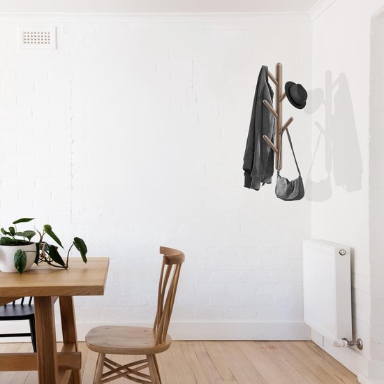 Bayt Wandgarderobe - Garderobenständer - Garderobenständer Holz - Garderobenständer - 5 Haken - Braun