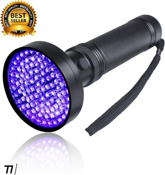 TIKKENS - UV-Taschenlampe XXL - 100 ultraviolette LEDs - Schwarzlicht-Taschenlampe - 395nm
