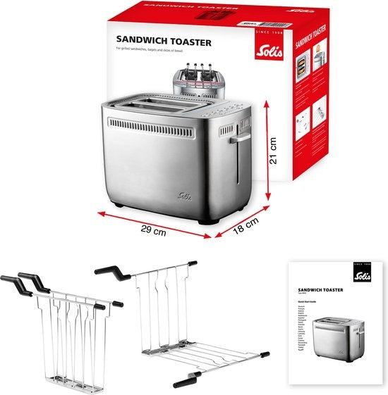 Solis Sandwich-Toaster 8003 Toaster - Toasted Sandwich Maker - Silber