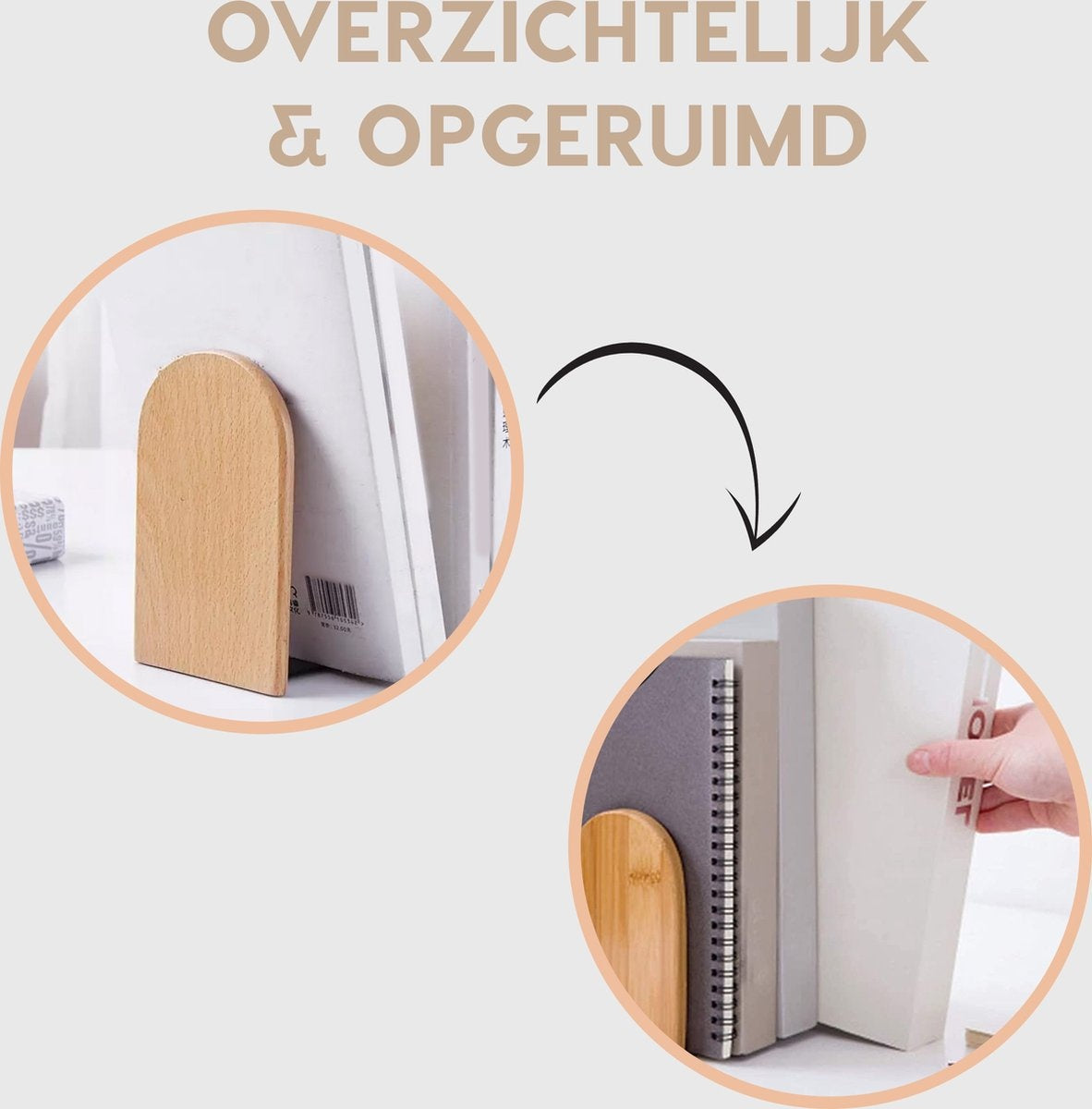 MATTIÂ¬Ã† - Boekensteun - Boekenhouder - Boekenstandaard - Boekensteunen - Set van 2 - Beukenhout