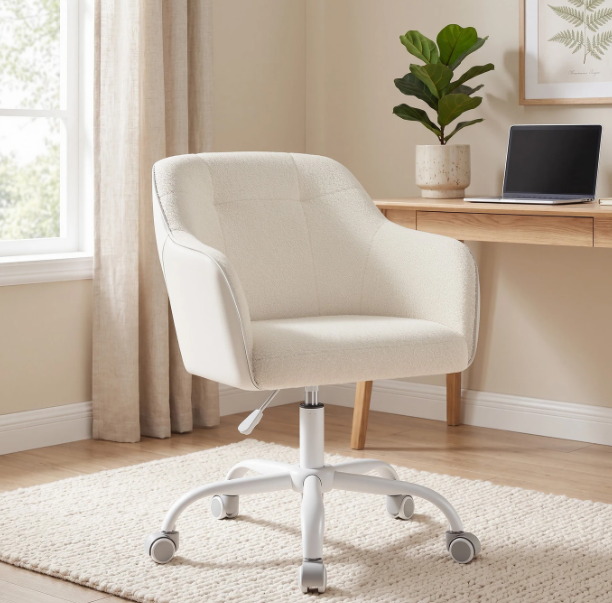 Ochama Bürostuhl Sherpa Stoff – Cappuccino-Beige – Höhenverstellbar 78–88 cm