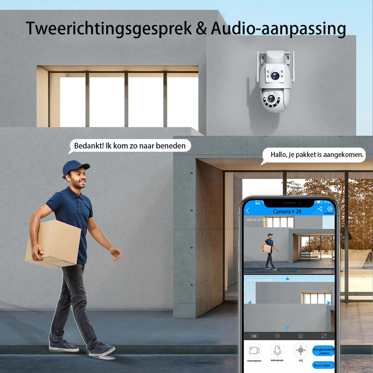 JOOAN Außenüberwachungskamera HD 2K – Doppellinse – Dual-Band-WLAN 5 GHz, 2,4 GHz