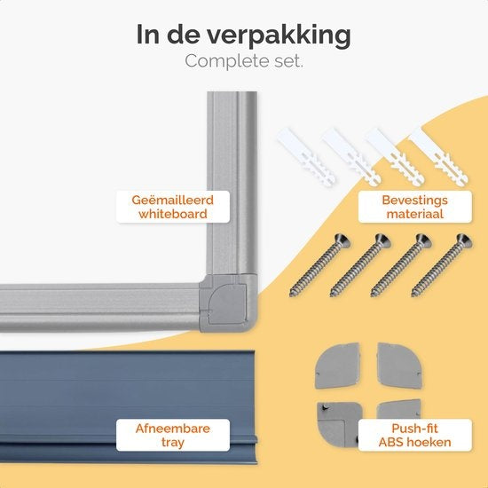 Goliving Whiteboard mit Markern - 60 x 90 cm - Magnettafel - Wochenplaner - Tafel - Emaille-Magnettafel