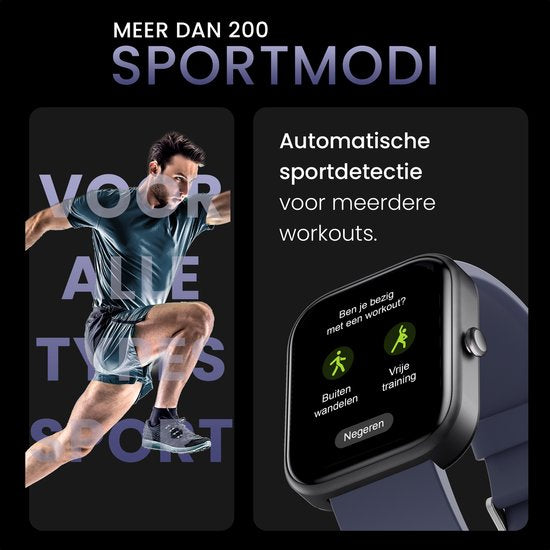MAOO Smartwatch Damen und Herren - Valentinsgeschenk - Android und IOS - Volle Klingelfunktion - Schrittzähler - Herzfrequenzmesser - Blutdruckmesser - Multisport - GT Serie - Blau