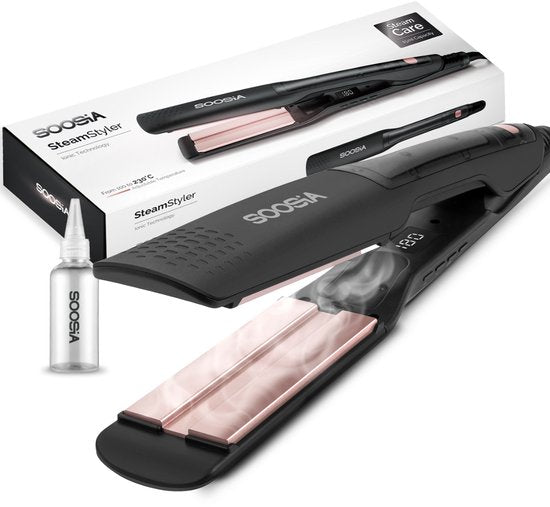 Soosia SteamStyler - Dampfglätter & Lockenstab - Dampftechnologie - einstellbar 100°C bis 230°C