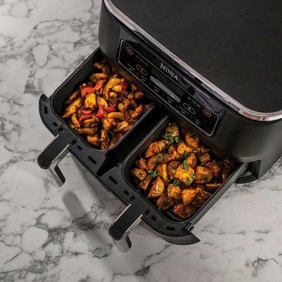 Ninja Doppel-Heißluftfritteuse XXL – 7,6 Liter – Modell 2020 – Dual-Zone-Technologie – AF300EU