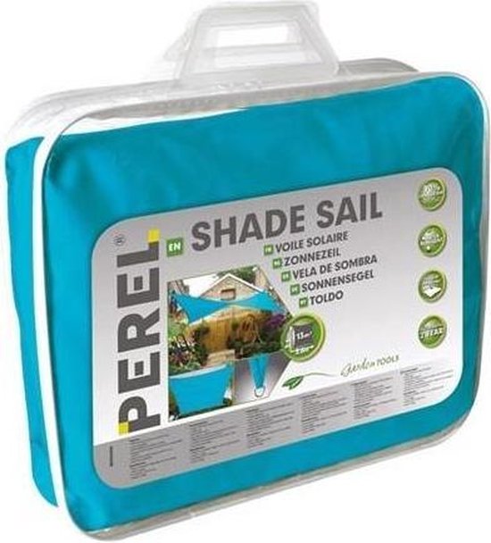 Perel Schattentuch, wasserabweisend, 5 x 5 m, 160 g/m², Polyester, quadratisch, himmelblau