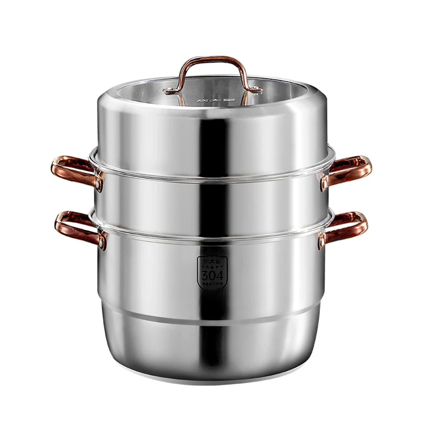 Cooker King Dampfkochtopf, 3-lagig – 26 cm – Edelstahl 304 – hitzebeständig