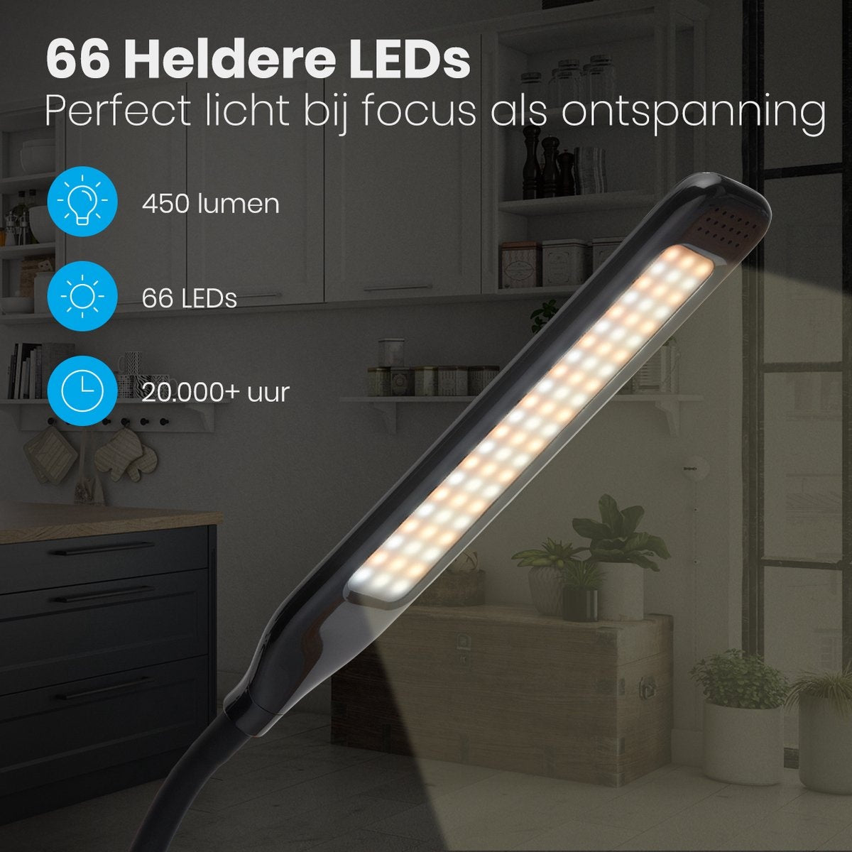 Auronic Stehleuchte - LED Stehleuchte - Geeignet für Wohnzimmer - Dimmbar - Schwarz